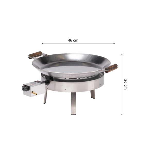 GrillSymbol muurinpohjapannu kaasulla PRO-460 inox, ø 46 cm