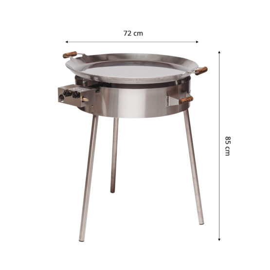 GrillSymbol muurinpohjapannu kaasulla PRO-720 inox, ø 72 cm- Erikoistarjous 23-30.04