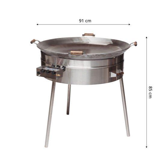 GrillSymbol wokkipannu kaasulla PRO-915, ø 91 cm