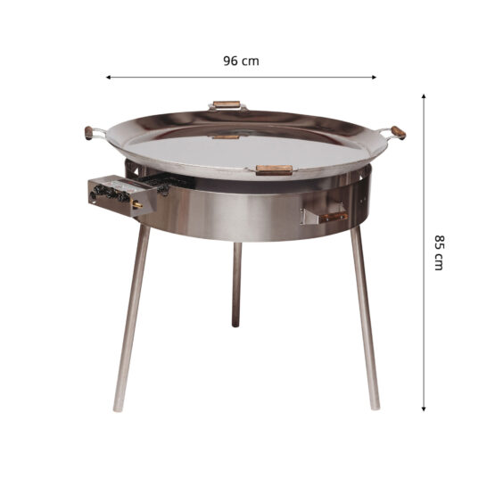 GrillSymbol muurinpohjapannu kaasulla PRO-960 inox, ø 96 cm