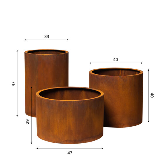 Petteri Wiimaa Corten kukkaruukku setti Little Sisters set