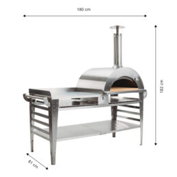 GrillSymbol pizzauuni pöytätasolla Pizzo-XL-set-inox