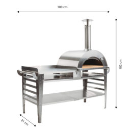 GrillSymbol pizzauuni pöytätasolla Pizzo-XL-set-inox SUPERHINTA