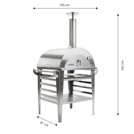 GrillSymbol pizzauuni jalustalla Pizzo-set-inox