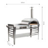 GrillSymbol pizzauuni pöytätasolla Pizzo-XL-set-inox