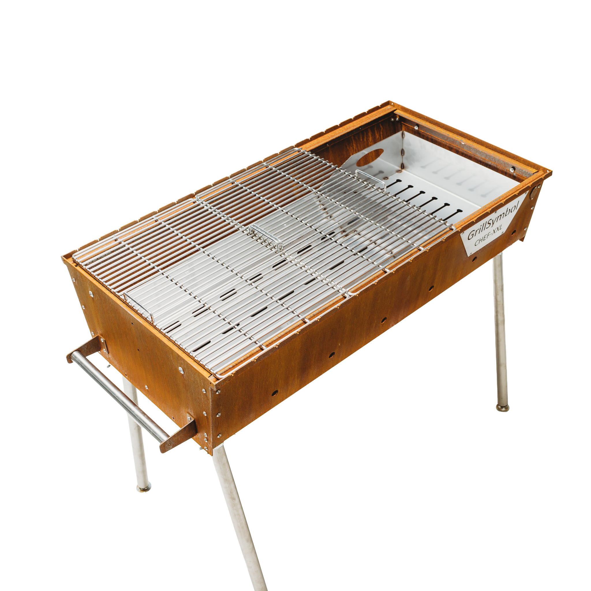 GrillSymbol hiiligrilli Naked Chef XXL (paistoalue 115 x 62 cm) Lisävarusteet mukana, arvo 450 EUR GrillSymbol hiiligrilli Naked Chef XXL (paistoalue 115 x 62 cm) Lisävarusteet mukana, arvo 450 EUR