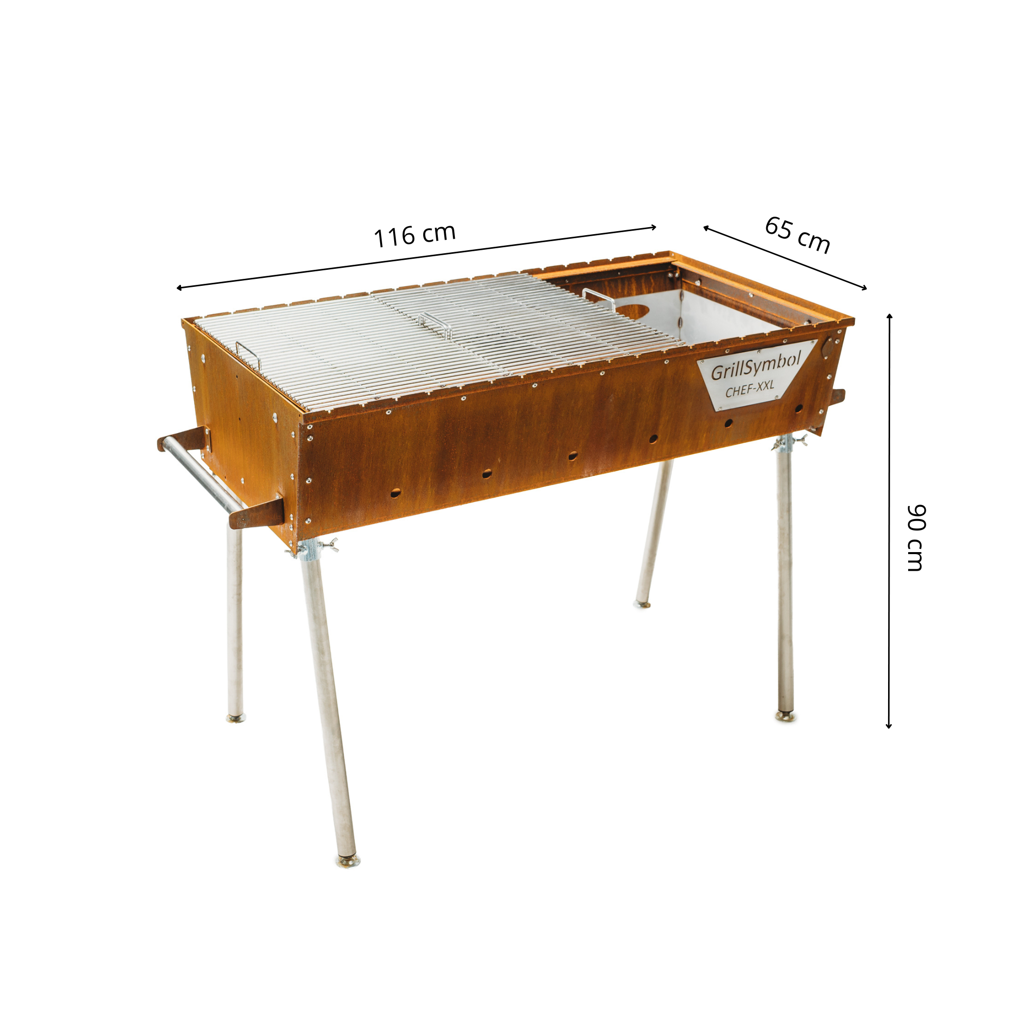 GrillSymbol hiiligrilli Naked Chef XXL (paistoalue 115 x 62 cm) Lisävarusteet mukana, arvo 450 EUR GrillSymbol hiiligrilli Naked Chef XXL (paistoalue 115 x 62 cm) Lisävarusteet mukana, arvo 450 EUR