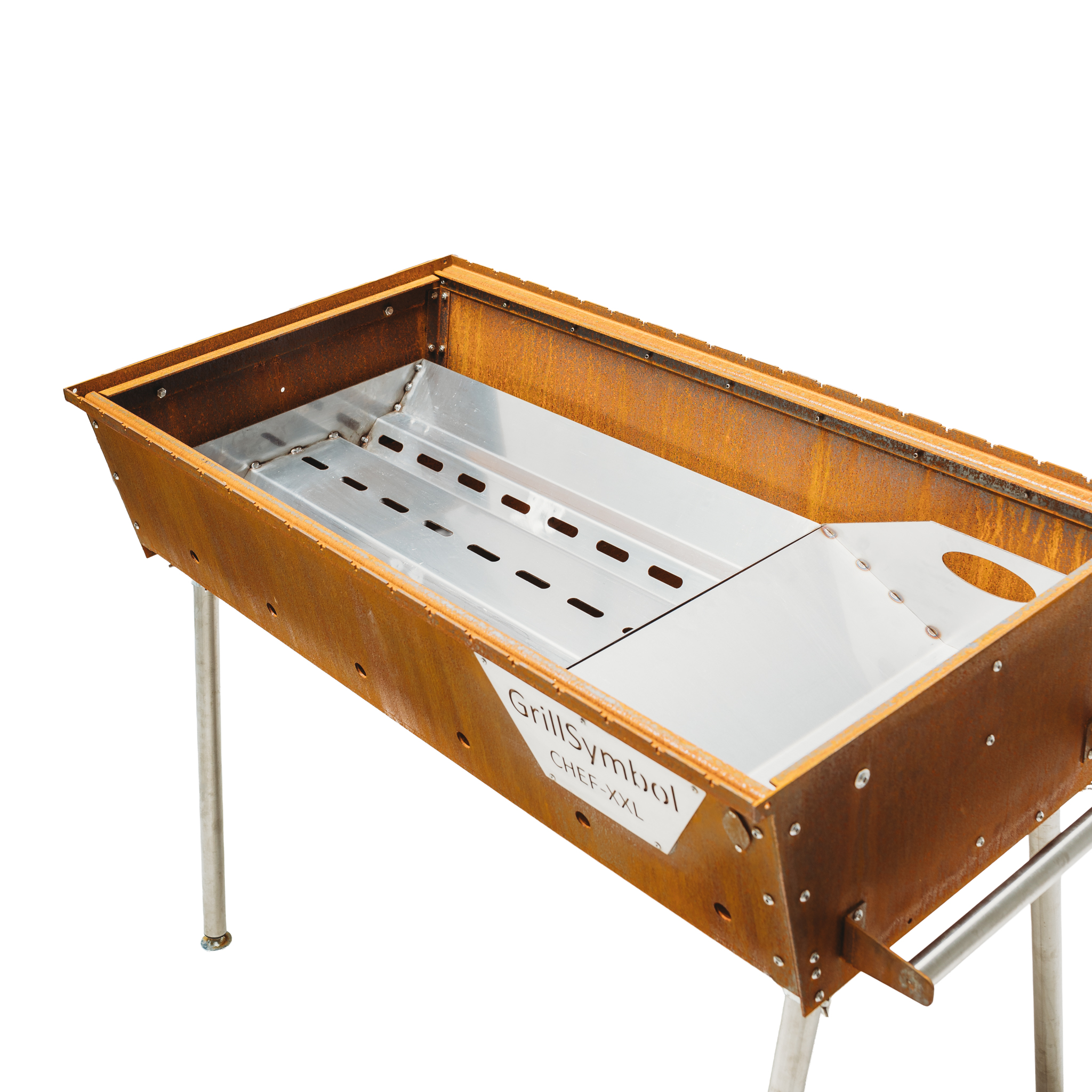 GrillSymbol hiiligrilli Naked Chef XXL (paistoalue 115 x 62 cm) Lisävarusteet mukana, arvo 450 EUR GrillSymbol hiiligrilli Naked Chef XXL (paistoalue 115 x 62 cm) Lisävarusteet mukana, arvo 450 EUR